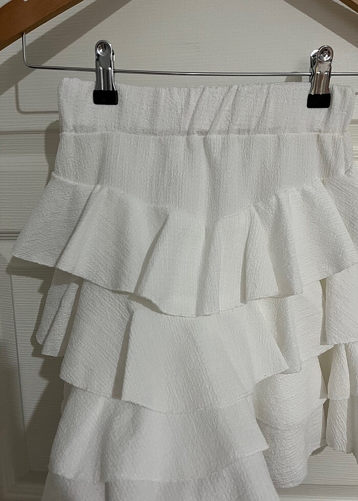 Beyaz pileli etek - Görsel 4