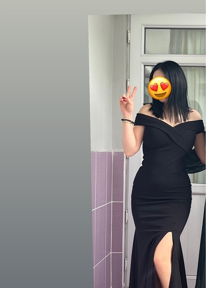 Siyah balık abiye - Görsel 3