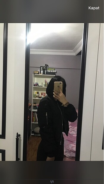 l Beden siyah Renk Bomber ceket