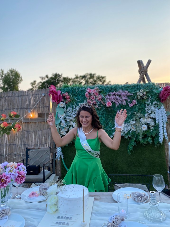 Yeşil Drapeli Mini Bohem Parti Elbisesi - Görsel 2