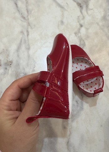 Kız Çocuk Kırmızı Parlak Babet Ayakkabı - Görsel 3