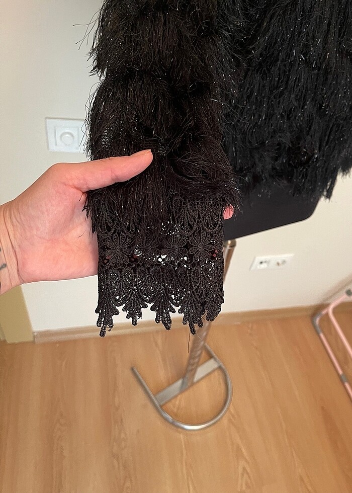 Özel butik püsküllü gipür ve dantel detaylı bel boyu buluruz - Görsel 4