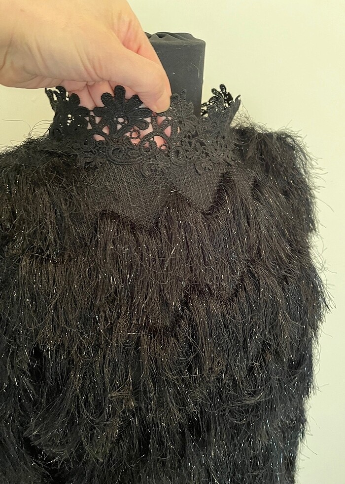 Özel butik püsküllü gipür ve dantel detaylı bel boyu buluruz - Görsel 3