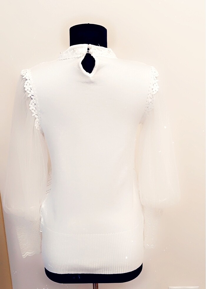 Butik ürün gipürlü triko şık buluz - Görsel 2