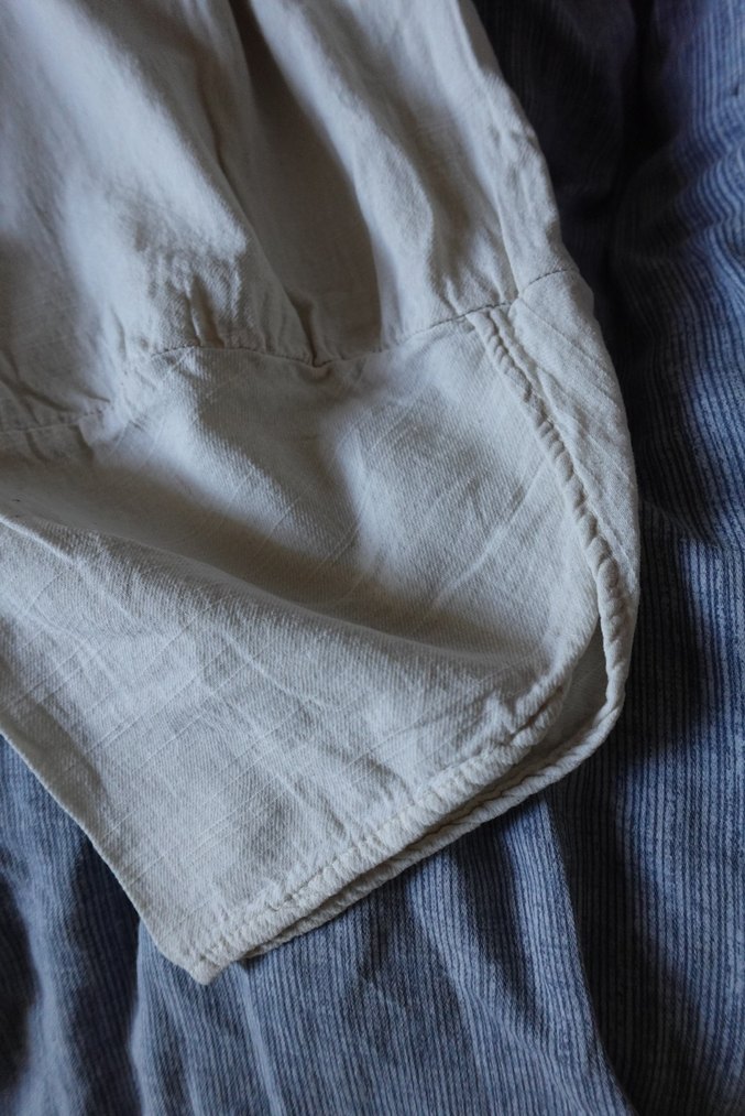 Krem- Bej Bol Kesim Midi Bohem Keten Pantolon - Görsel 3