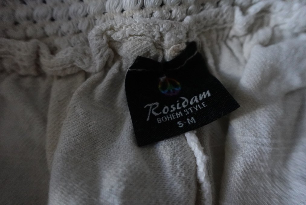 Krem- Bej Bol Kesim Midi Bohem Keten Pantolon - Görsel 5