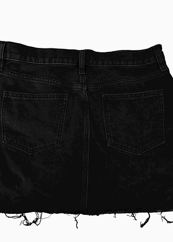 Siyah Kot Mini Etek, Kemerli, Sokak Stili - Görsel 3