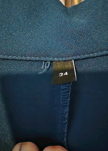 Düğmeli Lacivert Uzun Ceket Elbise - Görsel 4