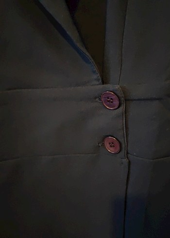 Düğmeli Lacivert Uzun Ceket Elbise - Görsel 3