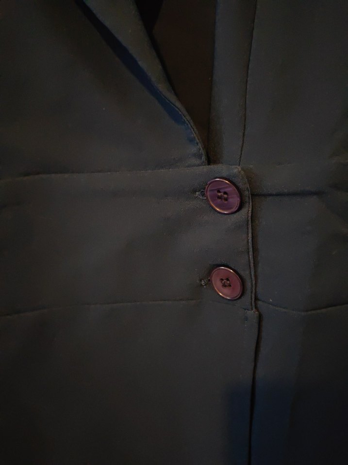 Düğmeli Lacivert Uzun Ceket Elbise - Görsel 3