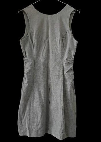 BERSHKA Gri Midi Elbise  Bisiklet Yaka - Görsel 2