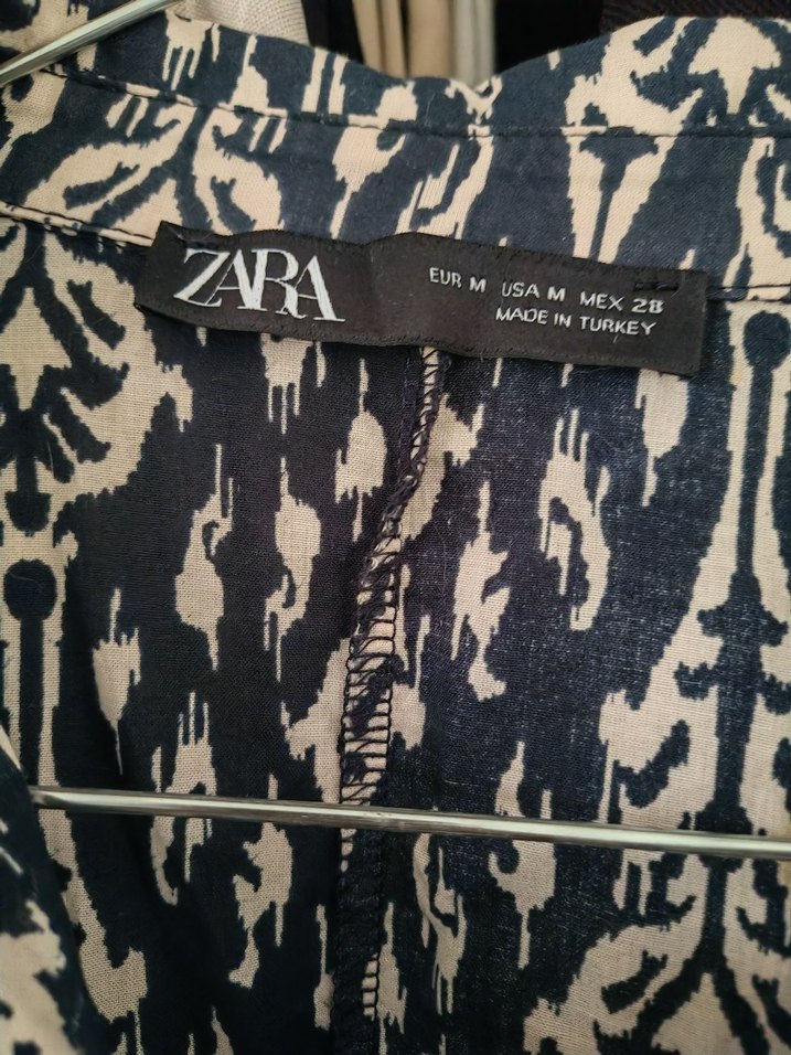 Zara Marka Desenli Mini Elbise - Görsel 4