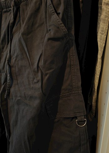 Kadın Antrasit Bol Kesim Cepli Kargo Pantolon - Görsel 5