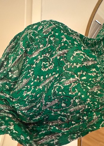 Mango Yeşil Salaş Bohem Uzun Kollu Bluz - Görsel 3