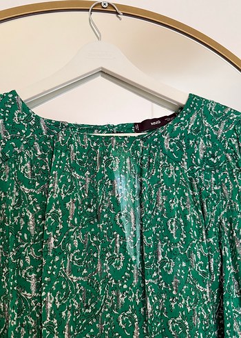 Mango Yeşil Salaş Bohem Uzun Kollu Bluz - Görsel 2