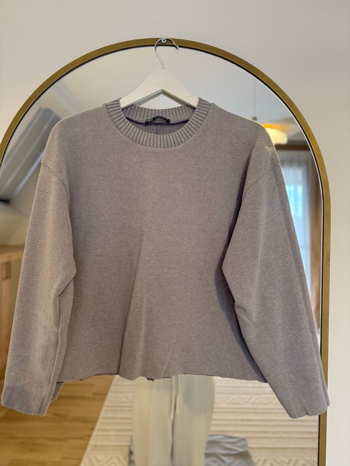 Zara Gri Uzun Kollu Triko Takım - Görsel 4