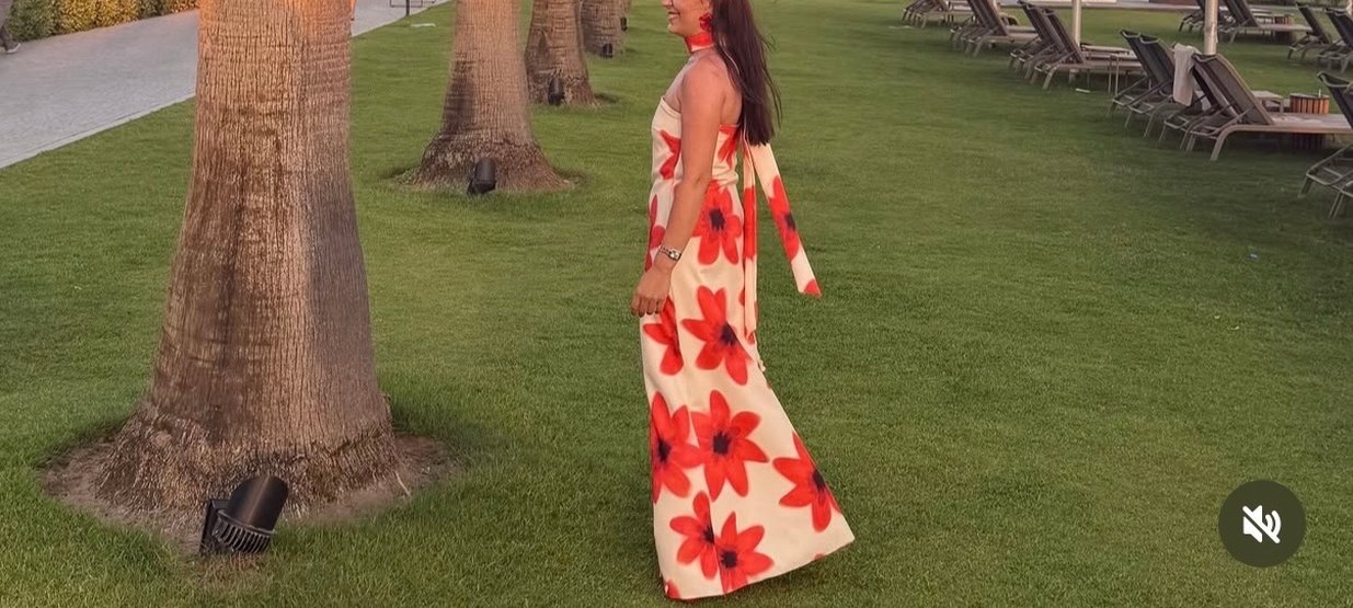 Çiçek Desenli Straplez Uzun Bohem Elbise - Görsel 2