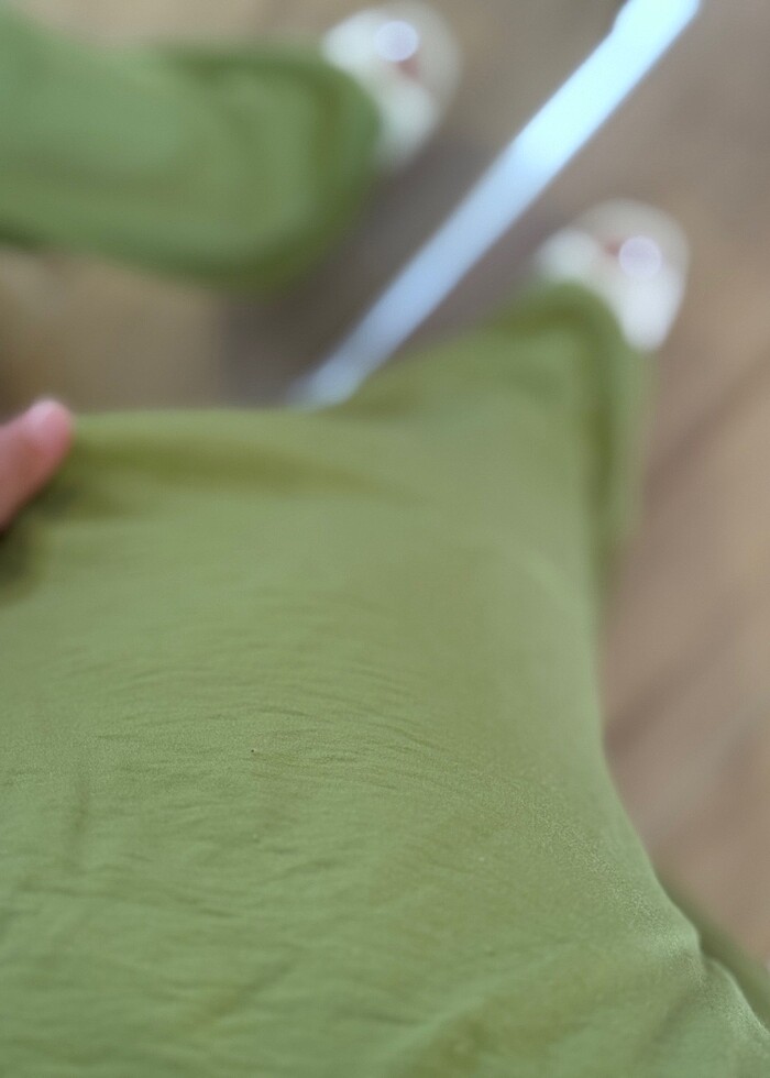 H&M İnce Yeşil Pantolon - Görsel 3