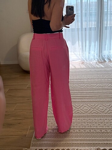 Stradivarius İnce Pembe Pantolon - Görsel 2