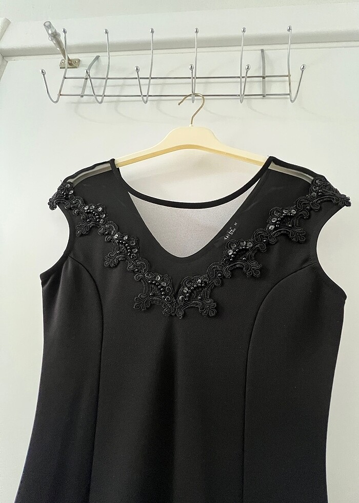 Siyah uzun elbise - Görsel 2