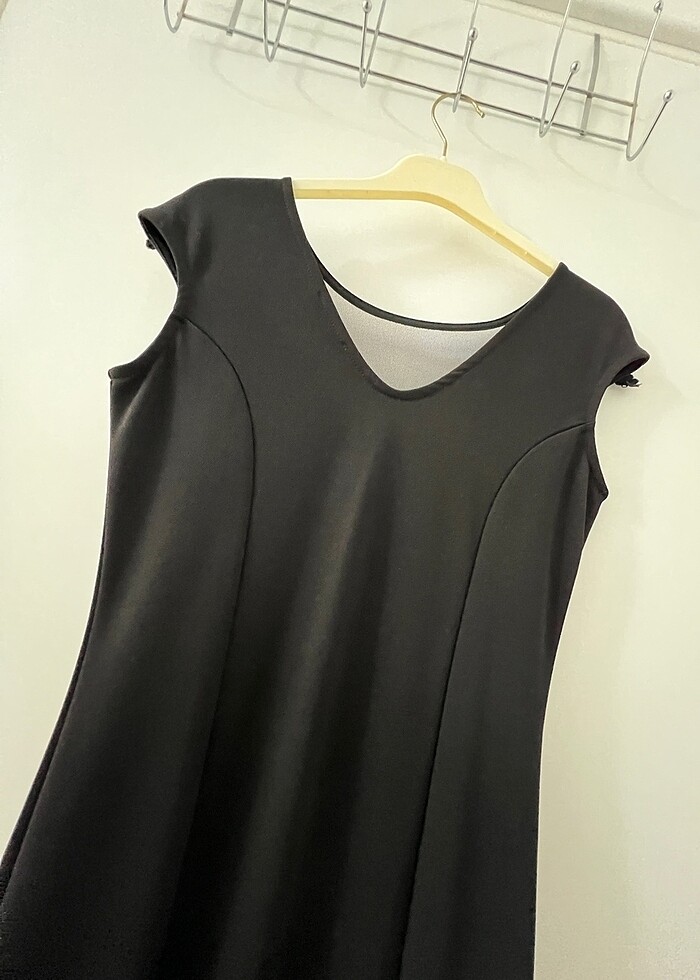 Siyah uzun elbise - Görsel 4