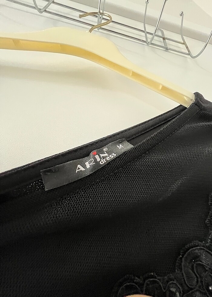 Siyah uzun elbise - Görsel 3