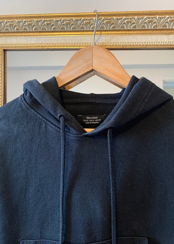 Bershka kapüşonlu crop sweatshirt - Görsel 2