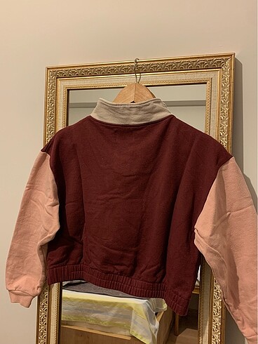 xs Beden pembe Renk Pull and bear fermuarlı sweatshirt