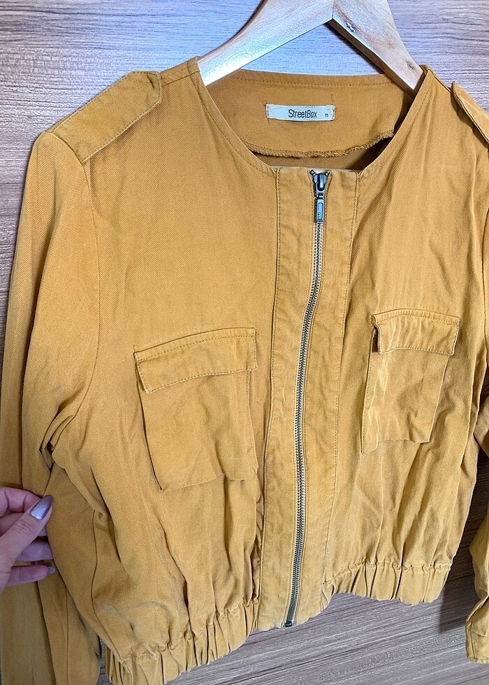 Hardal renk ceket - Görsel 3