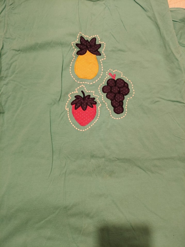 Kız Çocuk Yeşil Baskılı Kısa Kollu Tişört - Görsel 2