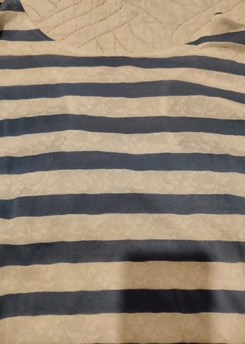 Uzun Kollu V Yaka Çizgili Hamile Üstü - Görsel 2