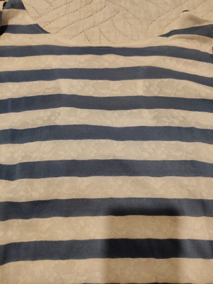 Uzun Kollu V Yaka Çizgili Hamile Üstü - Görsel 2