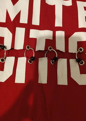 Kırmızı V Yaka Hamile Midi Elbise - Görsel 2