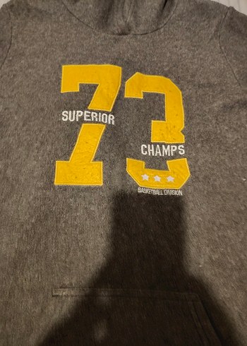 Erkek Çocuk Kapüşonlu Gri Sweatshirt - Görsel 2