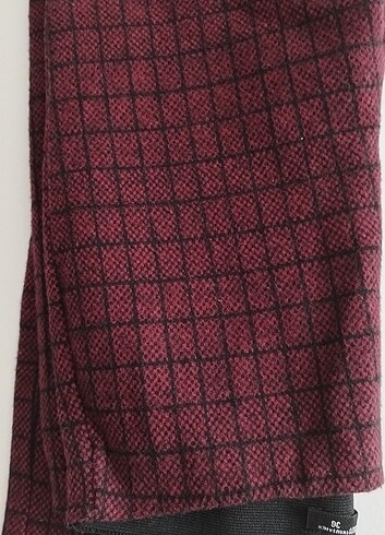 Diğer Bordo ekose desenli tayt pantalon