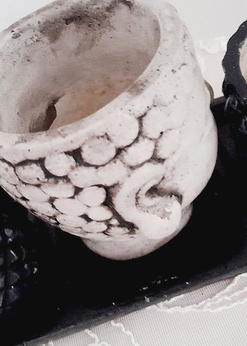 Beden Gri Buddha Tasarımlı Mumluk Seti