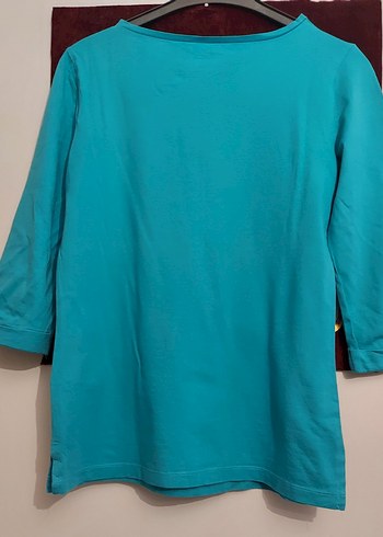 Uzun Kollu Turkuaz Bayan Tişörtü - Görsel 2