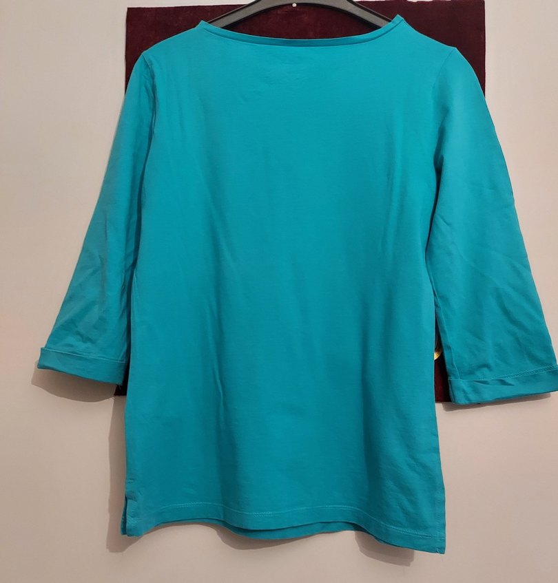 Uzun Kollu Turkuaz Bayan Tişörtü - Görsel 2
