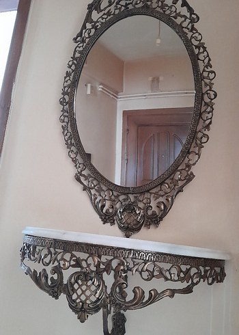 Gri Oval Dekoratif Duvar Aynası - Görsel 4