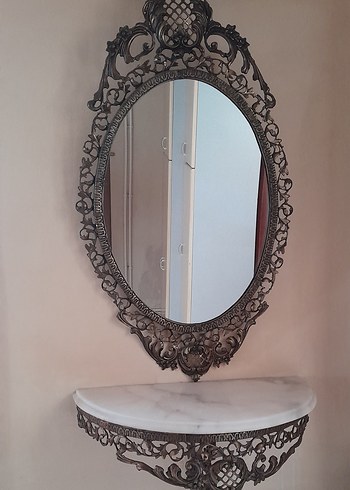 Gri Oval Dekoratif Duvar Aynası - Görsel 2