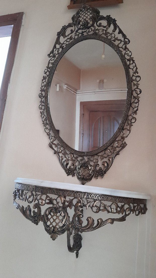 Gri Oval Dekoratif Duvar Aynası - Görsel 4