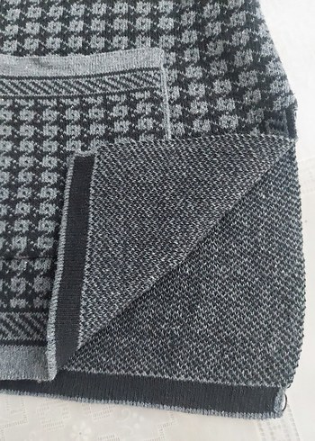 Gri V Yaka Örgü Kadın Yelek - Görsel 3