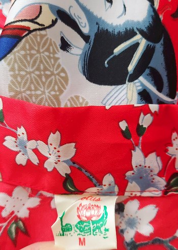 Renkli Baskılı Uzun Kadın Kimono - Görsel 7