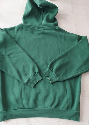 Yeşil Kapüşonlu Mavi Baskılı Sweatshirt - Görsel 2