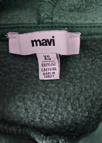 Yeşil Kapüşonlu Mavi Baskılı Sweatshirt - Görsel 4