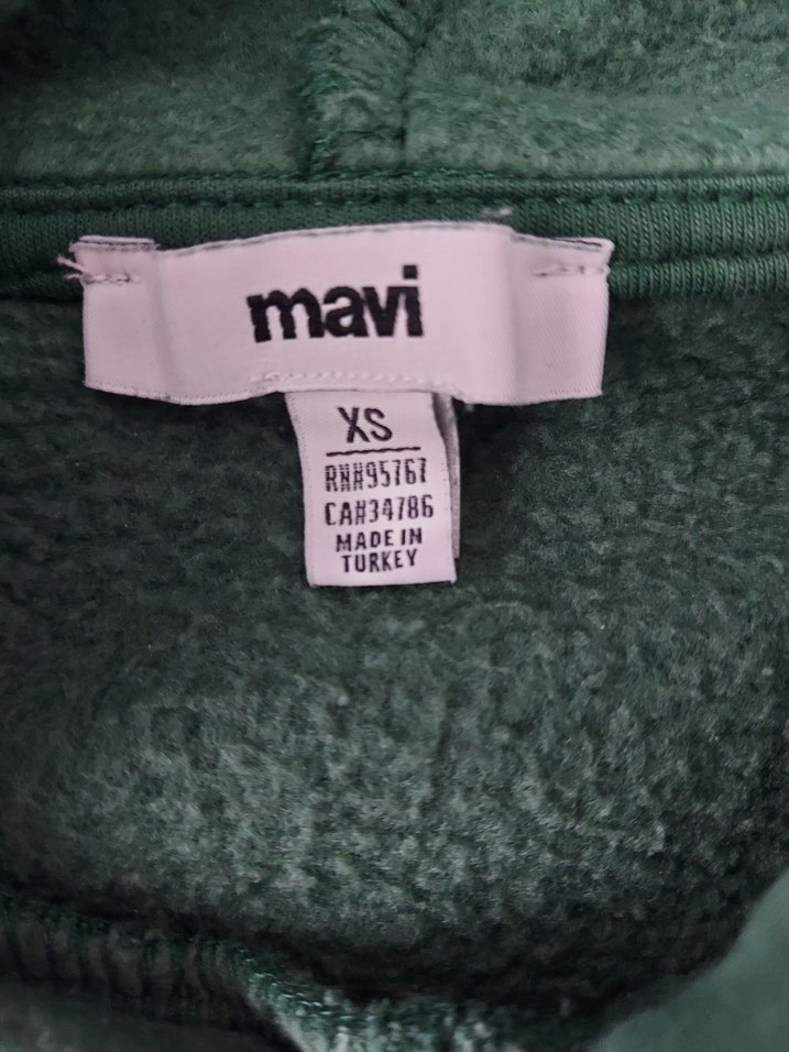 Yeşil Kapüşonlu Mavi Baskılı Sweatshirt - Görsel 4