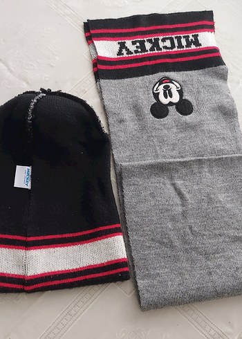 Gri Örgü Mickey Mouse Erkek Bere - Görsel 3