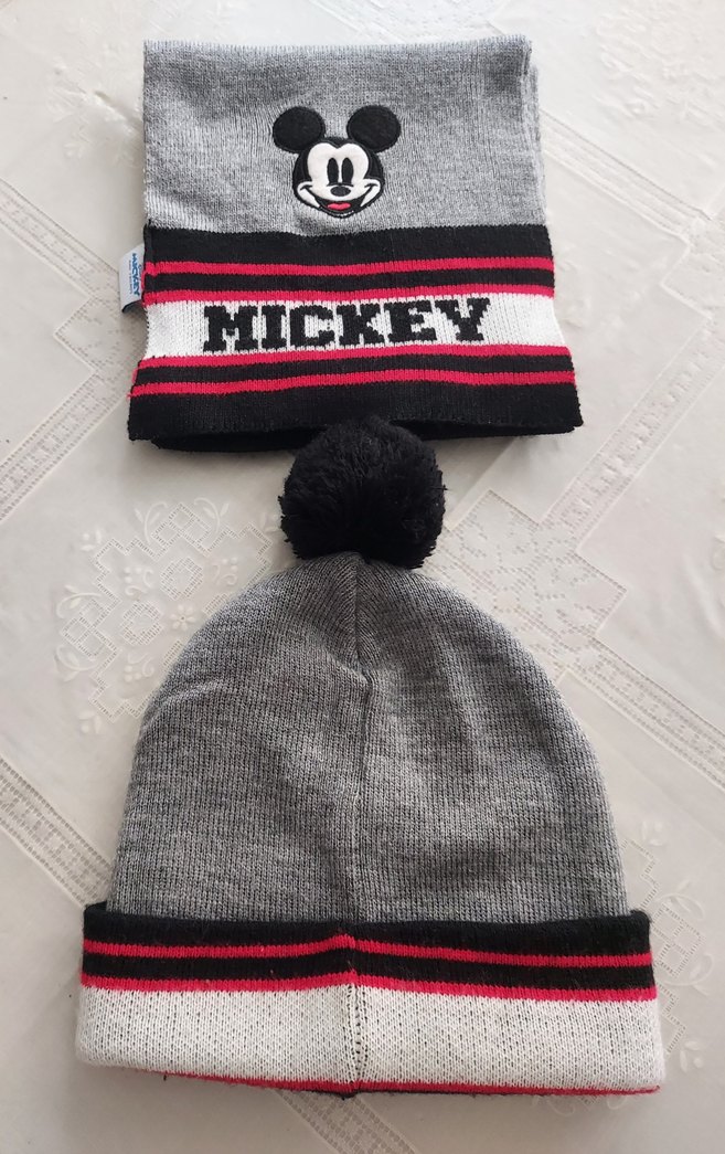 Gri Örgü Mickey Mouse Erkek Bere - Görsel 4