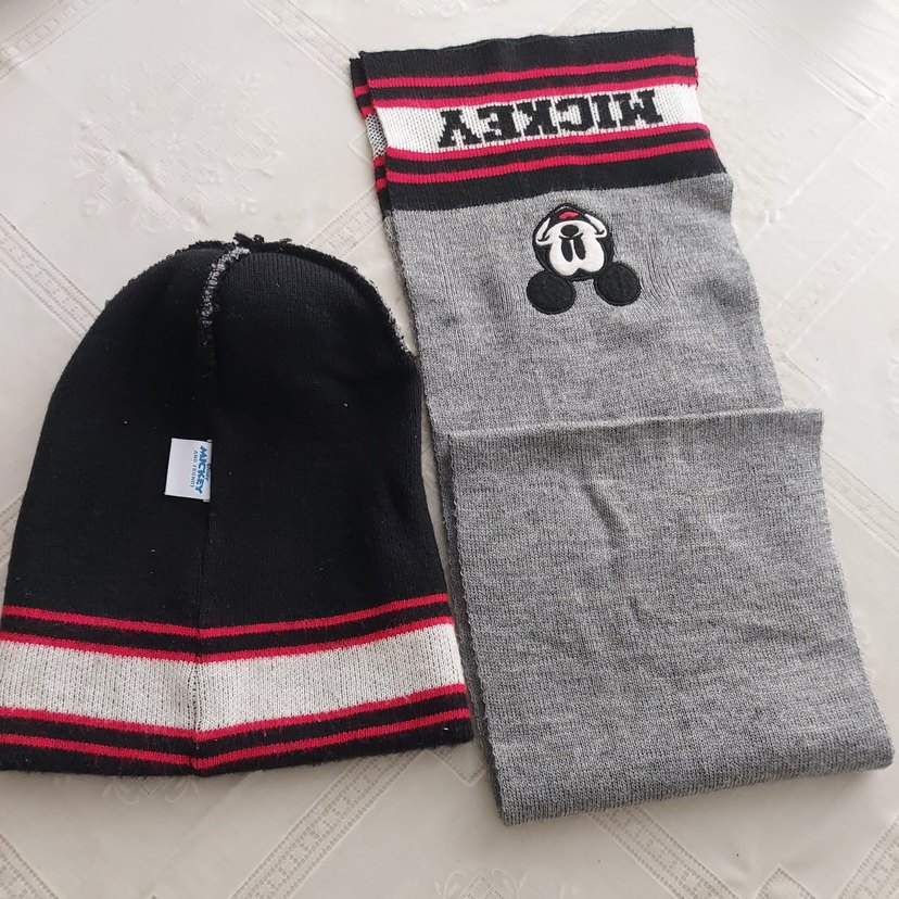 Gri Örgü Mickey Mouse Erkek Bere - Görsel 3