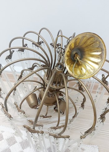 Bej Kristal Detaylı Avize - Görsel 2